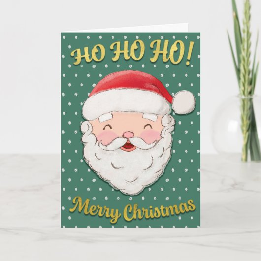 Ho Ho Ho Merry Christmas Feiertagskarte (Vorderseite)