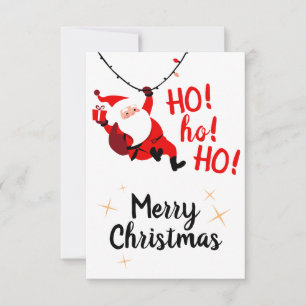 HO ho Ho! Merry Christmas Flat Card Dankeskarte