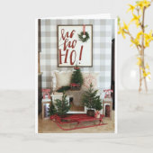 **HO HO HO MERRY CHRISTMAS** KARTE (Gelbe Blume)