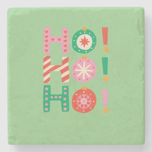 HO HO HO MERRY CHRISTMAS SEASONAL GIFT STEINUNTERSETZER (Vorderseite)