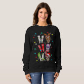 HO HO HO Mexikanische Schädel Weihnachtsmannmütze  Sweatshirt (Vorne ganz)