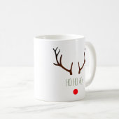 "Ho ho ho" Minimal Rudolph the Red Nosed Rentier Kaffeetasse (VorderseiteRechts)