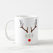 "Ho ho ho" Minimal Rudolph the Red Nosed Rentier Kaffeetasse (Links)