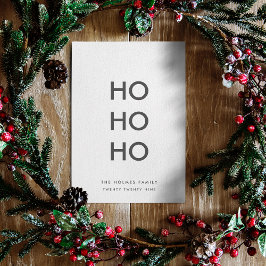 Ho Ho Ho | Minimalistisch Clean Simple White Chris Feiertagskarte