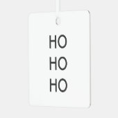 Ho Ho Ho | Minimalistisch Clean Simple White Chris Ornament Aus Metall (Vorderseite links)