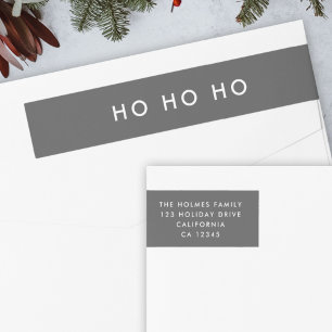 Ho Ho Ho Minimalistische Weihnachts-Grau-Rücksende