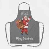 Ho ho ho Mit Monogramm frohe Weihnachten Weihnacht Schürze (Vorderseite)