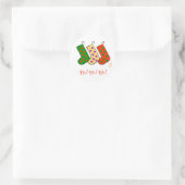 Ho! Ho! Ho! Mod Strumpf Frohe Weihnachten Runder Aufkleber (Tasche)
