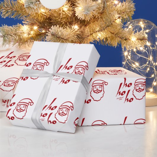 Ho Ho Ho Modern Minimalistisch Geschenkpapier (Feiertage)