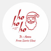 Ho Ho Ho Modern Minimalistisch Runder Aufkleber (Vorderseite)