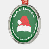 Ho ho ho Modern Santa Merry Christmas Day Ornament Aus Metall (Links)