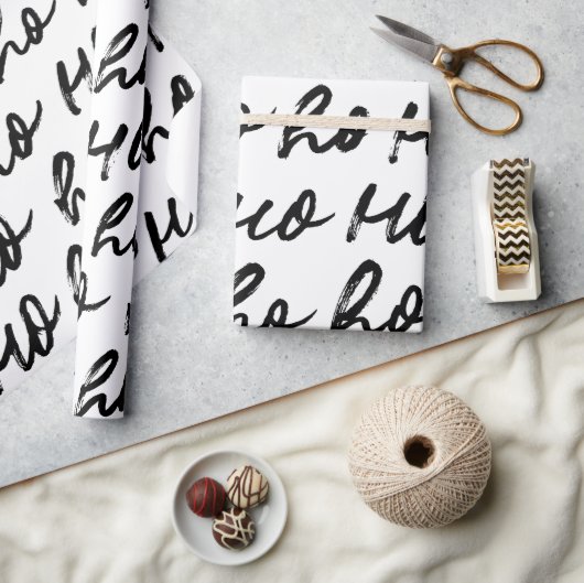 Ho Ho Ho Moderne Minimalistische Hand gezeichnete  Geschenkpapier (Kunsthandwerk)