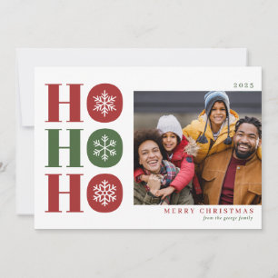 Ho Ho Ho moderne Weihnachtsfotokarte Feiertagskarte