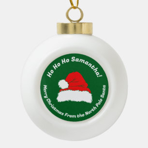 Ho ho ho Moderner Weihnachtsmann Frohe Weihnachtsi Keramik Kugel-Ornament