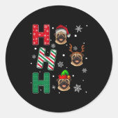 Ho Ho Ho Mops Lover Matching Weihnachten Weihnacht Runder Aufkleber (Vorderseite)