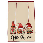 Ho Ho Ho! Niedlich Gnomes Nordic Christmas Winter Mittlere Geschenktüte (Rückseite)