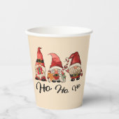 Ho Ho Ho! Niedlich Nordic Gnomes Christmas Red Pappbecher (Vorderseite)