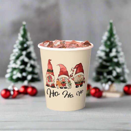 Ho Ho Ho! Niedlich Nordic Gnomes Christmas Red Pappbecher