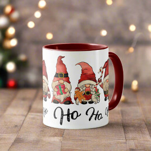 Ho Ho Ho! Niedlich Nordic Gnomes Christmas Red Tasse