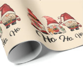 Ho Ho Ho! Niedliche nordische Gnome Weihnachten Ro Geschenkpapier (Rolleneckpunkt)