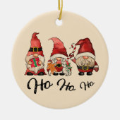 Ho Ho Ho! Niedliche nordische Gnomes Weihnachten Keramik Ornament (Vorne)