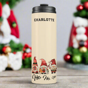Ho Ho Ho! Niedliche nordische Gnomes Weihnachtsges Thermosbecher