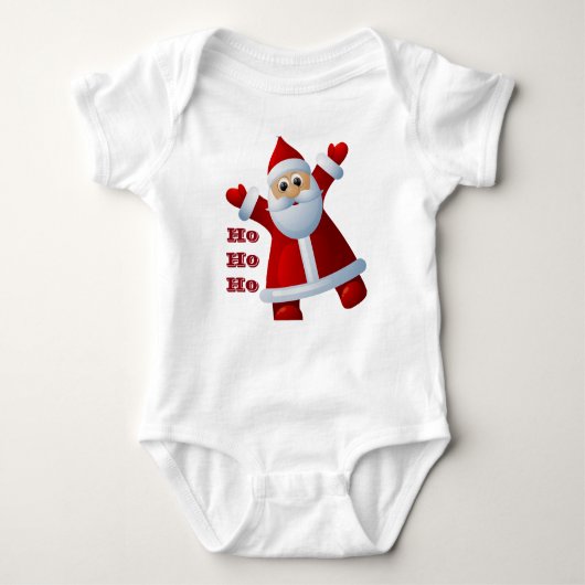 HO! HO! HO! Niedlicher Weihnachtsmann frohe Weihna Baby Strampler (Vorderseite)