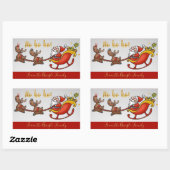 Ho Ho Ho Niedlicher Weihnachtsmann Personalisiert Rechteckiger Aufkleber (Blatt)