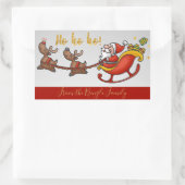 Ho Ho Ho Niedlicher Weihnachtsmann Personalisiert Rechteckiger Aufkleber (Tasche)