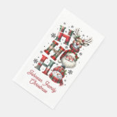 Ho Ho Ho Niedliches Weihnachtsbuch Napkin Serviette (Ecke)
