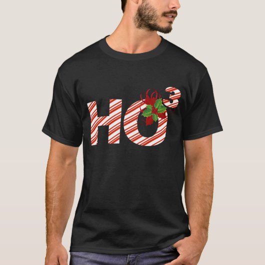 HO HO HO oder HO Kubed Math Weihnachtscreme Candy  T-Shirt (Vorderseite)