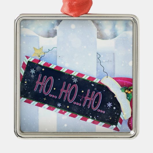 Ho Ho Ho Ornament Aus Metall (Vorne)