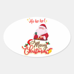 Ho Ho Ho Ovaler Aufkleber