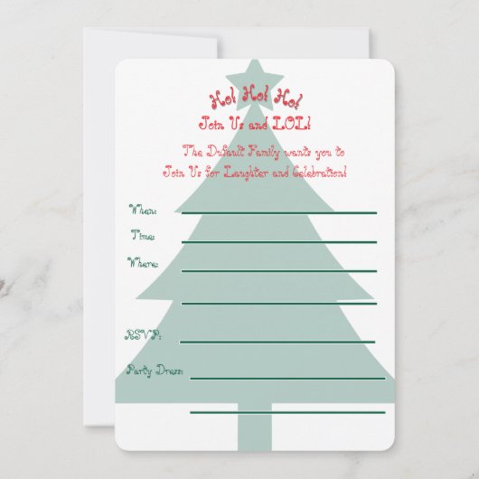 Ho! Ho! Ho! Party Invitation Einladung (Rückseite)