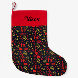Ho Ho Ho Pattern Individuelle Name Kleiner Weihnachtsstrumpf