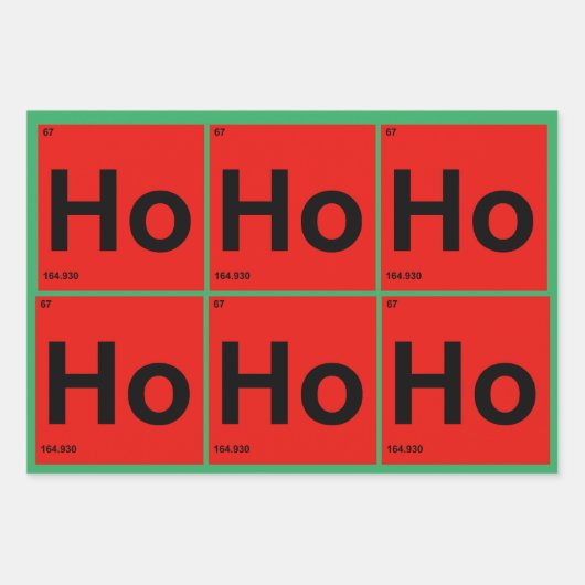 Ho Ho Ho Periodic Table of Elements Weihnachten Geschenkpapier Set (Vorderseite 3)