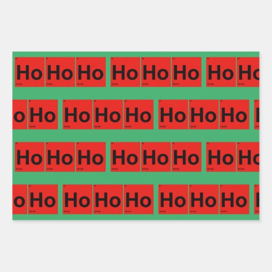 Ho Ho Ho Periodic Table of Elements Weihnachten Geschenkpapier Set (Vorderseite 2)