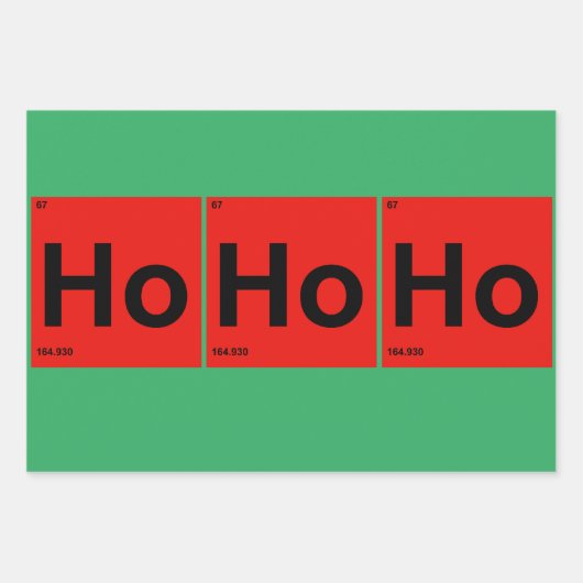 Ho Ho Ho Periodic Table of Elements Weihnachten Geschenkpapier Set (Vorderseite)