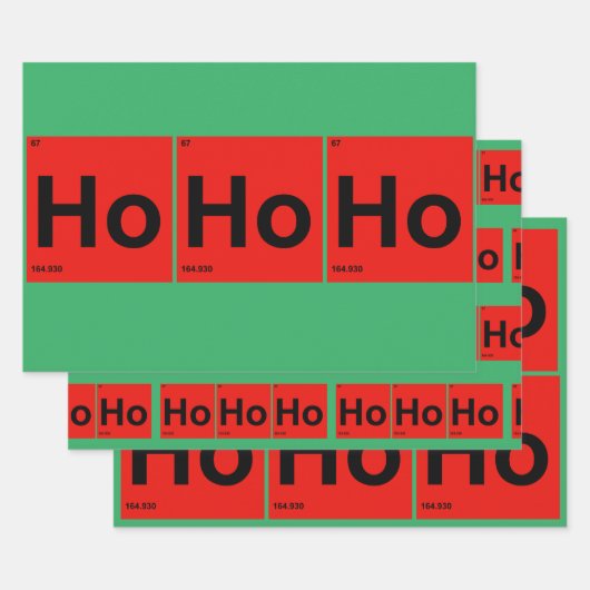 Ho Ho Ho Periodic Table of Elements Weihnachten Geschenkpapier Set (Set)