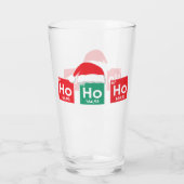 Ho Ho Ho | Periodischer Weihnachtstisch Nerd Spaß Glas (Rückseite)