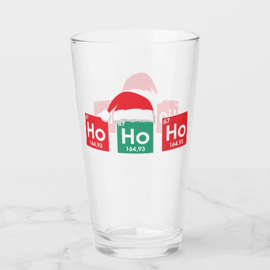 Ho Ho Ho | Periodischer Weihnachtstisch Nerd Spaß Glas (Rückseite)