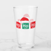Ho Ho Ho | Periodischer Weihnachtstisch Nerd Spaß Glas (Vorderseite)