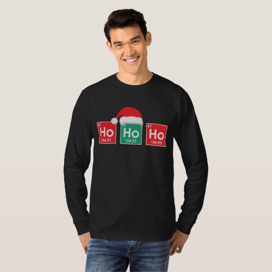 Ho Ho Ho | Periodischer Weihnachtstisch Nerd Spaß T-Shirt (Vorne ganz)
