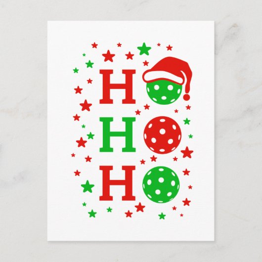 Ho Ho Ho Pickleball - Funny Christmas Sports Postkarte (Vorderseite)