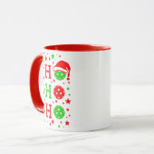 Ho, Ho, Ho Pickleball Weihnachten Tasse (Vorderseite Links)