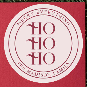 Ho Ho Ho Playful Vintage Weihnachten Runder Aufkleber