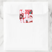 Ho ho ho quadratischer aufkleber (Tasche)
