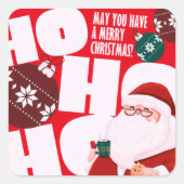 Ho ho ho quadratischer aufkleber (Vorderseite)