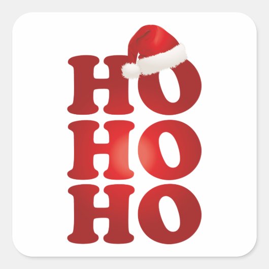 HO HO HO QUADRATISCHER AUFKLEBER (Vorderseite)