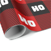Ho Ho Ho Red Black White Christmas Buffalo Plaid Geschenkpapier (Rolleneckpunkt)